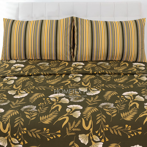 Dexuro Pure Cotton Bed Sheet - King - 3pcs - DBS291