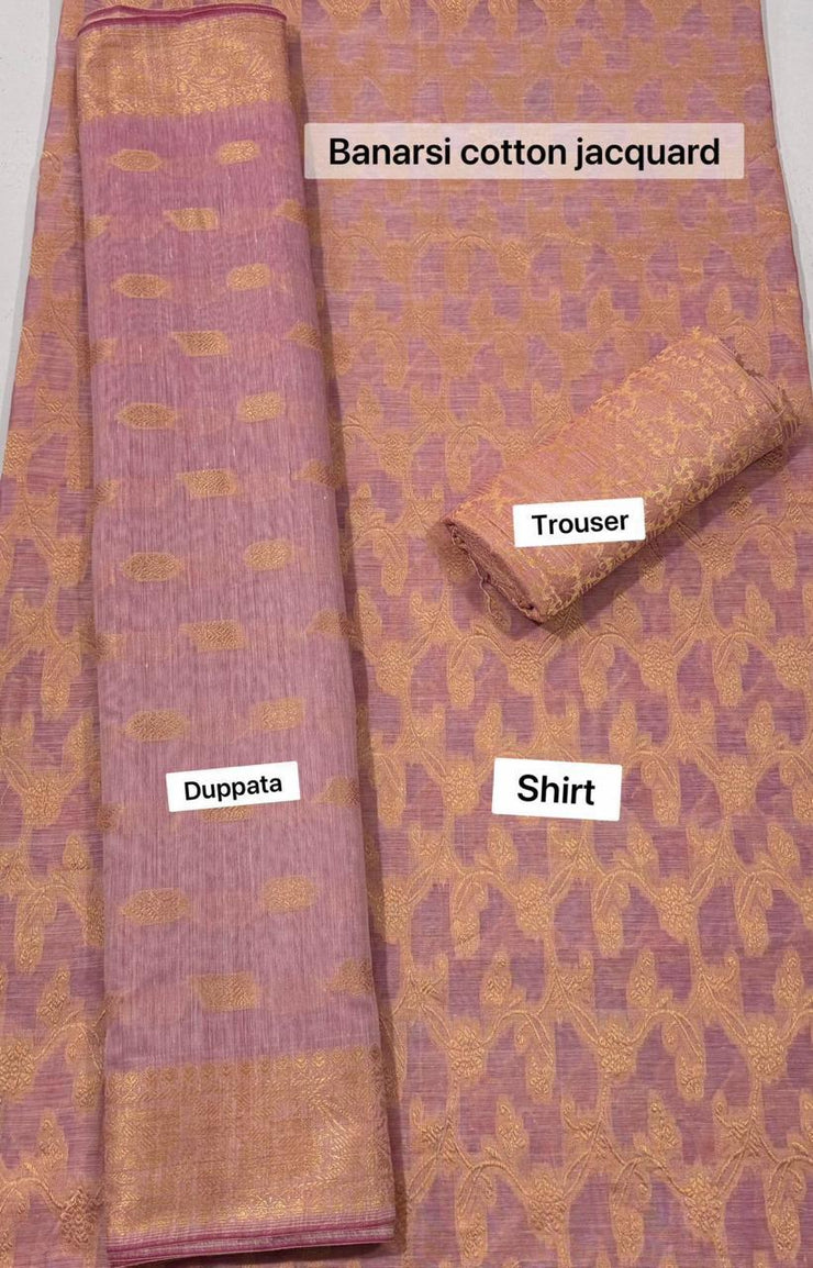 Banarsi Lawn Jacquard- Unstitched - 3pc - BLJ08