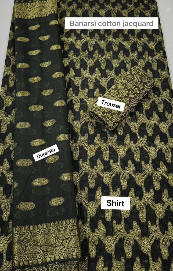 Banarsi Lawn Jacquard- Unstitched - 3pc - BLJ11