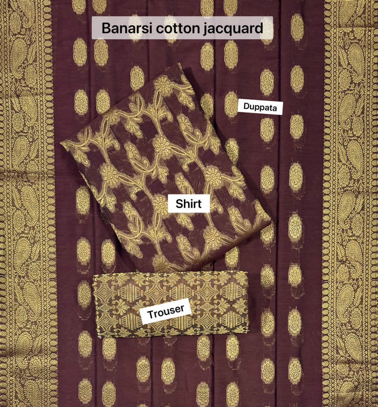 Banarsi Lawn Jacquard- Unstitched - 3pc - BLJ12