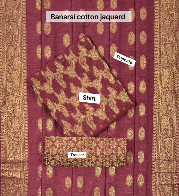 Banarsi Lawn Jacquard- Unstitched - 3pc - BLJ13