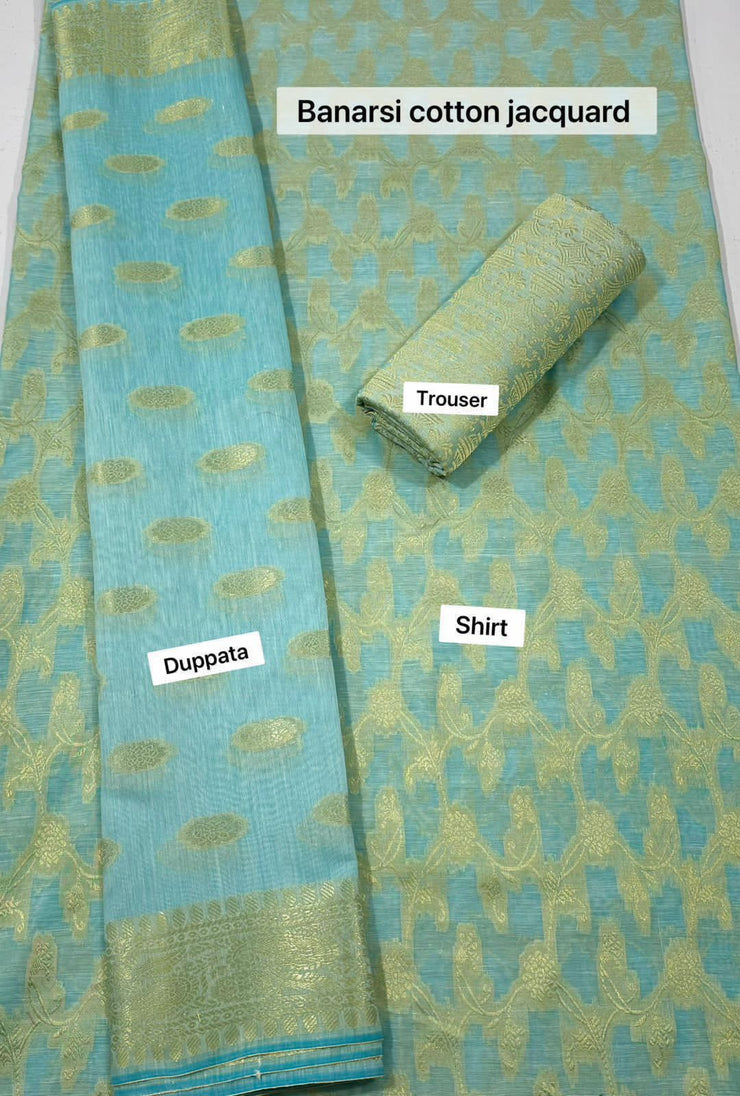 Banarsi Lawn Jacquard- Unstitched - 3pc - BLJ17