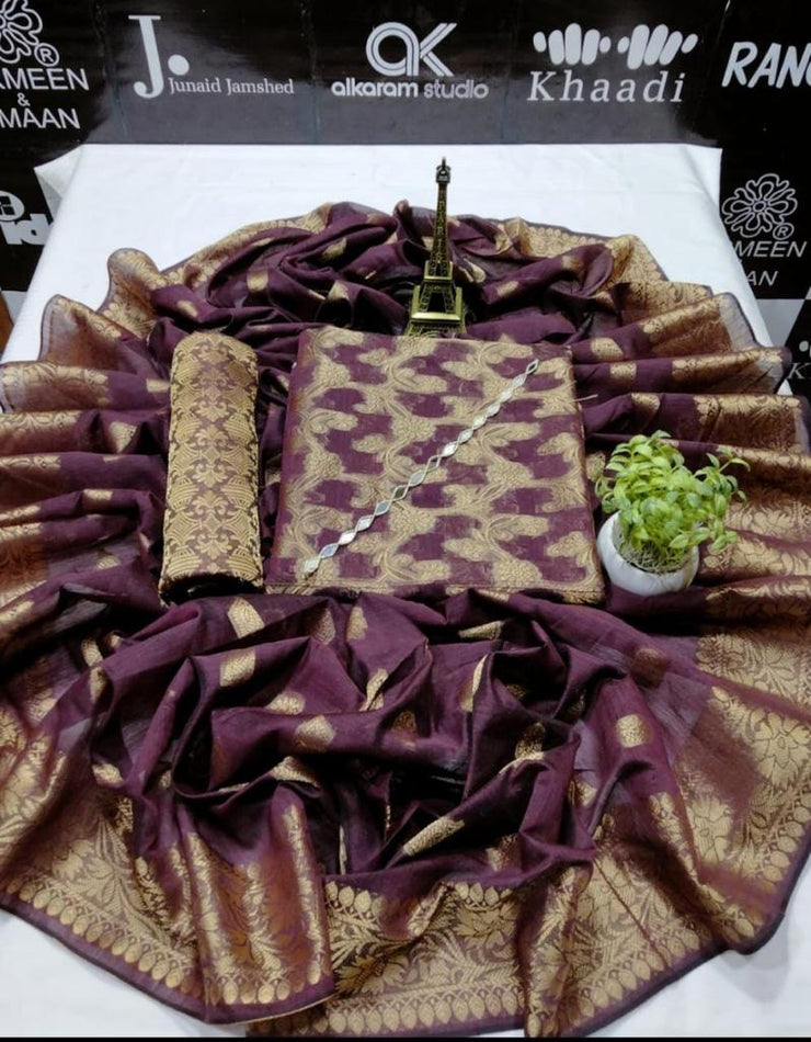 Banarsi Lawn Jacquard- Unstitched - 3pc - BLJ120