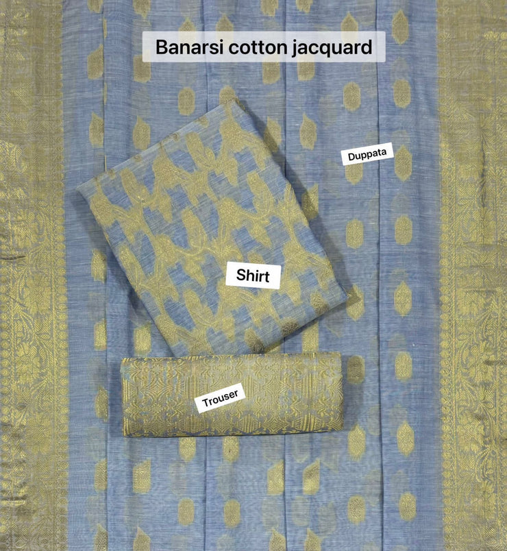 Banarsi Lawn Jacquard- Unstitched - 3pc - BLJ25