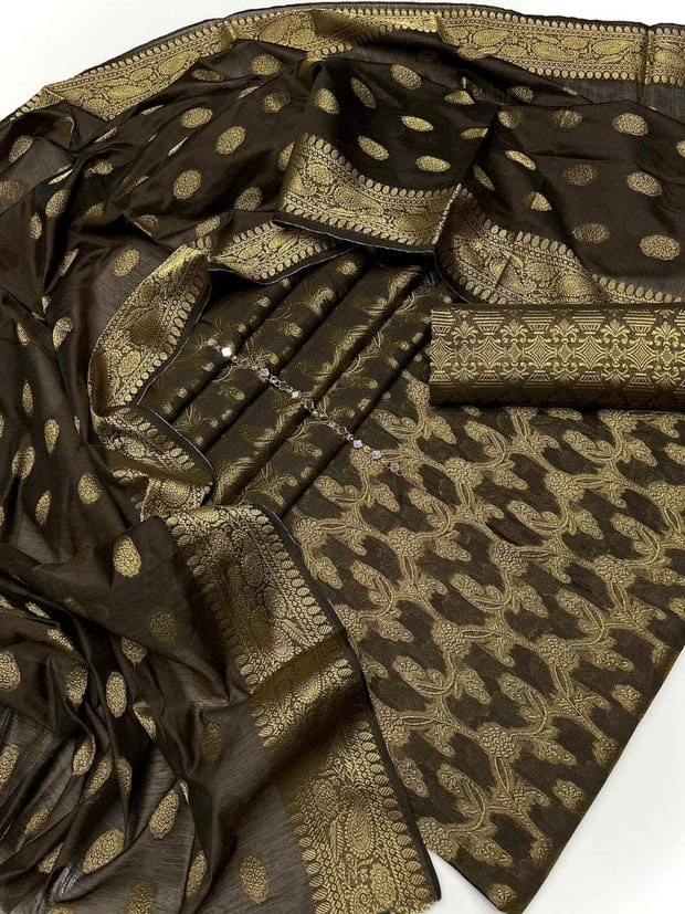 Banarsi Lawn Jacquard- Unstitched - 3pc - BLJ28