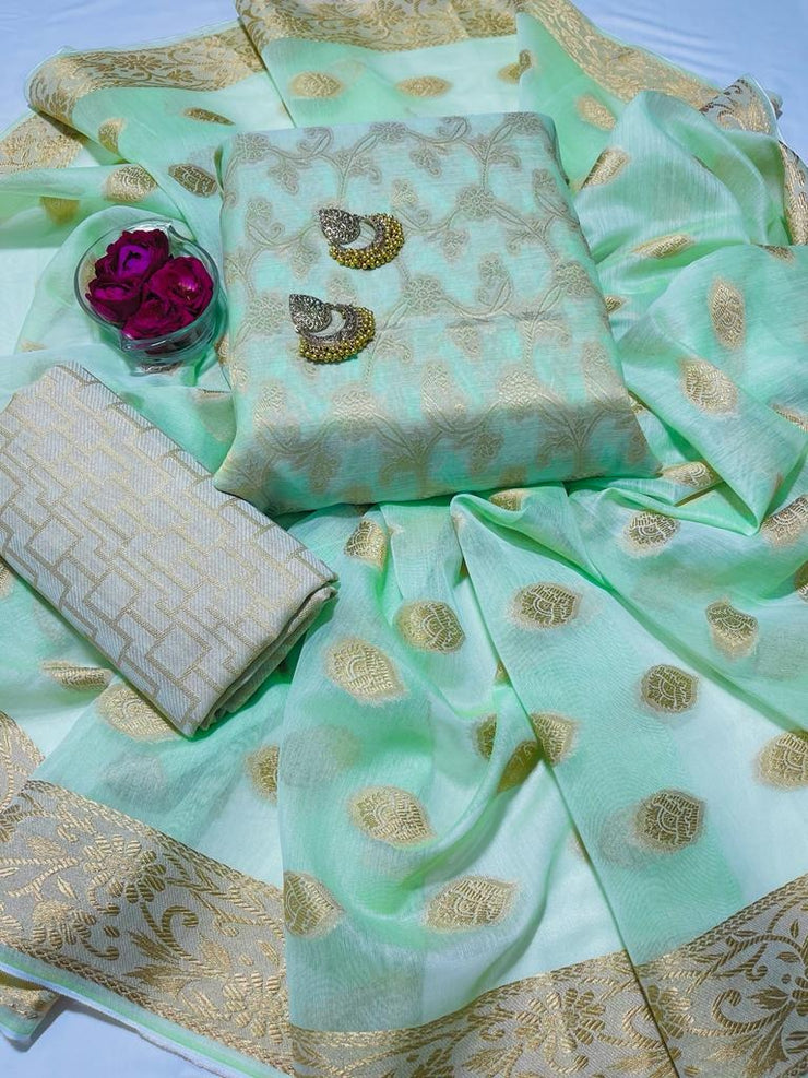 Banarsi Lawn Jacquard- Unstitched - 3pc - BLJ45