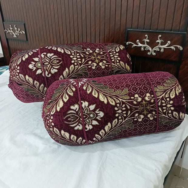 Velvet Jackard Around Pillow Covers-APC-11