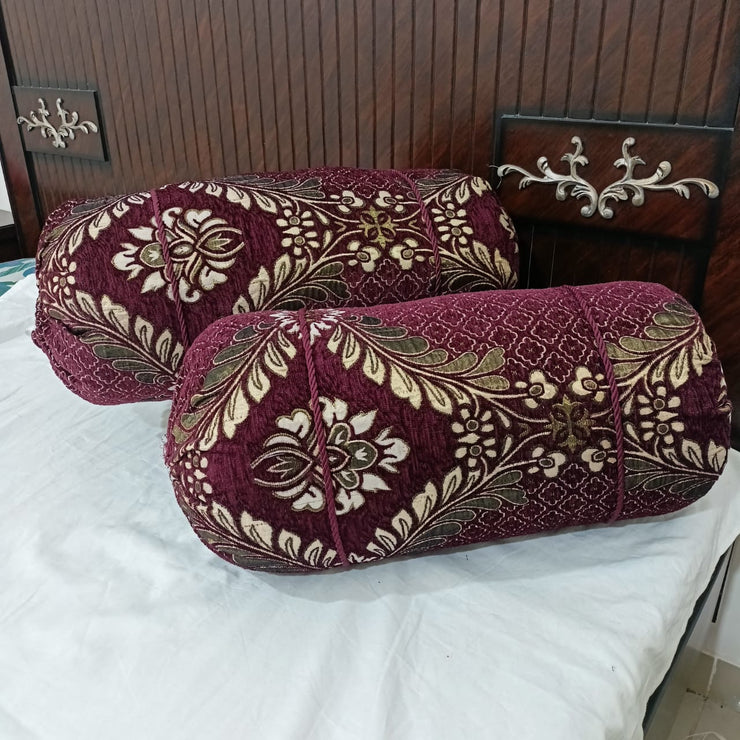 Velvet Jackard Around Pillow Covers-APC-11