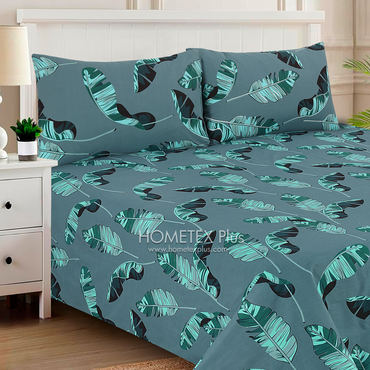 Dexuro Pure Cotton Bed Sheet - King - 3pcs - DBS298