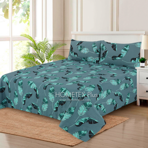 Dexuro Pure Cotton Bed Sheet - King - 3pcs - DBS298