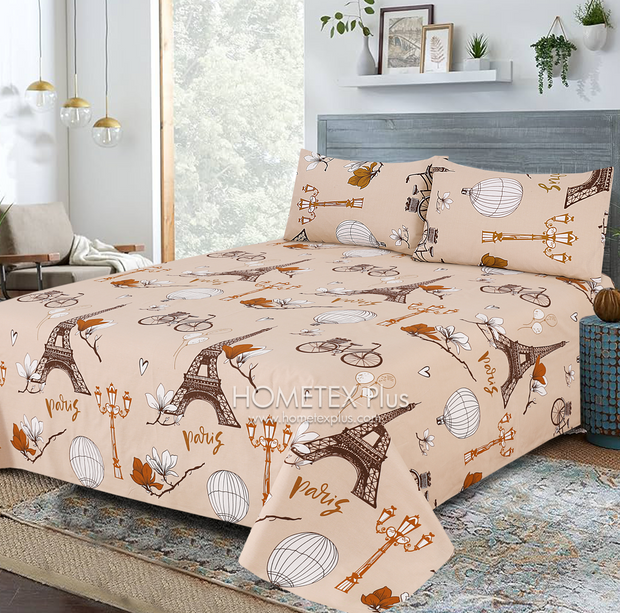 Dexuro Pure Cotton Bed Sheet - King - 3pcs - DBS320