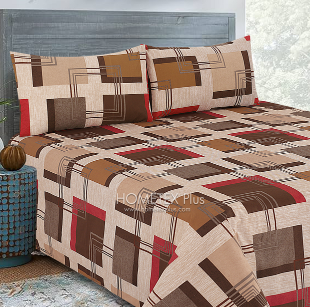 Dexuro Pure Cotton Bed Sheet - King - 3pcs - DBS321