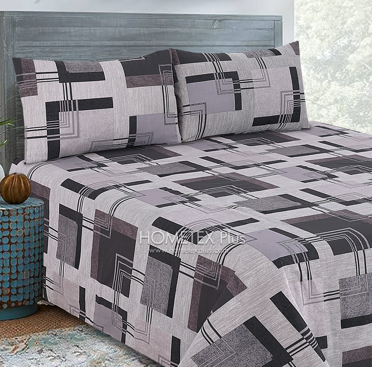 Dexuro Pure Cotton Bed Sheet - King - 3pcs - DBS322