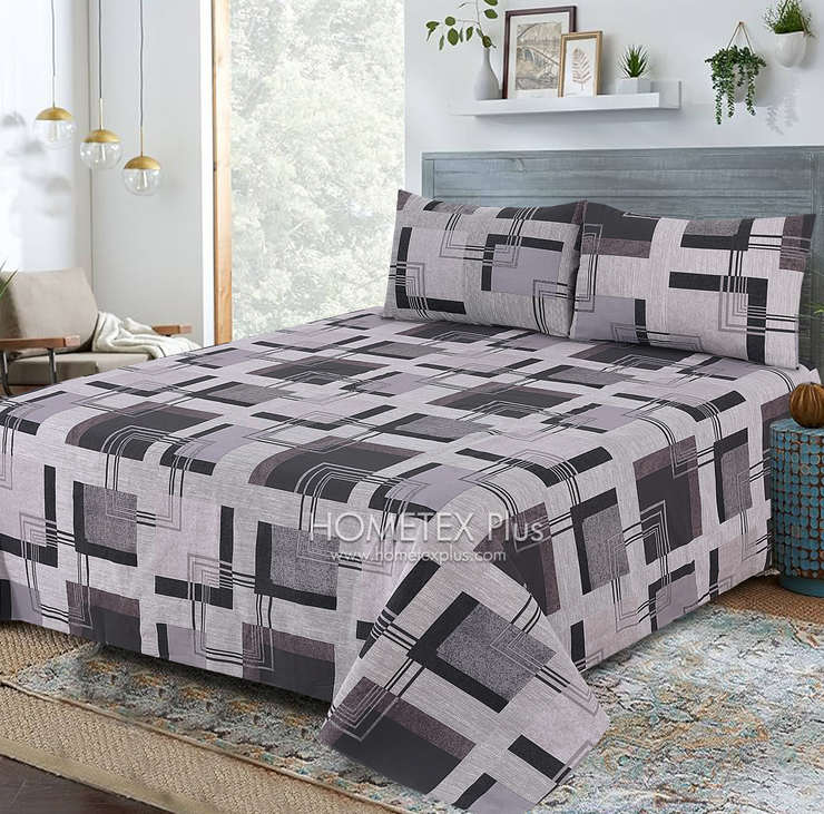 Dexuro Pure Cotton Bed Sheet - King - 3pcs - DBS322