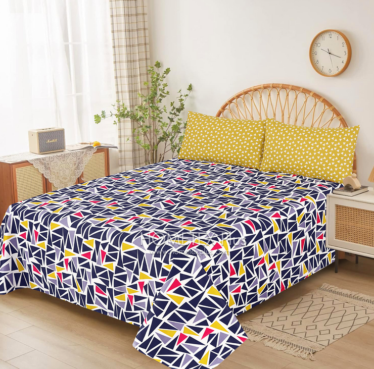 Dexuro Pure Cotton Bed Sheet - King - 3pcs - DBS323