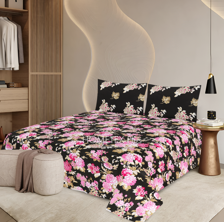 Dexuro Pure Cotton Bed Sheet - King - 3pcs - DBS329