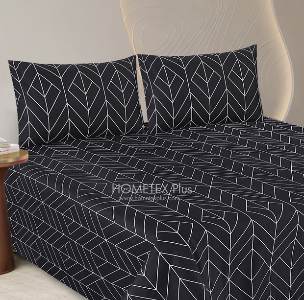 Dexuro Pure Cotton Bed Sheet - King - 3pcs - DBS330