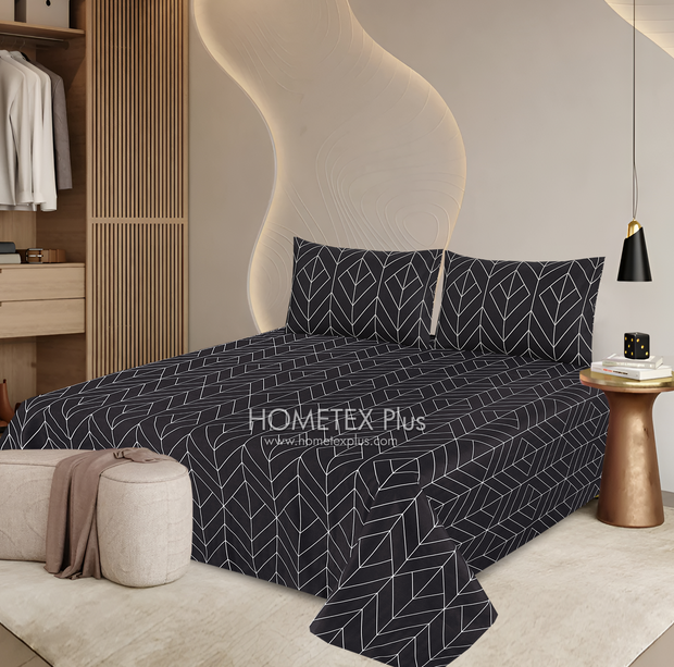 Dexuro Pure Cotton Bed Sheet - King - 3pcs - DBS330