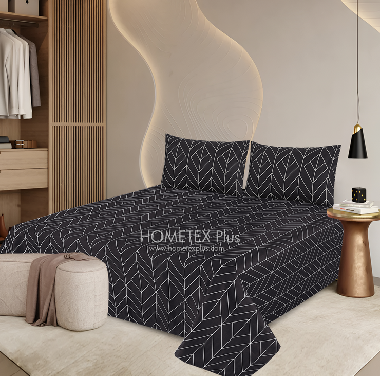 Dexuro Pure Cotton Bed Sheet - King - 3pcs - DBS330