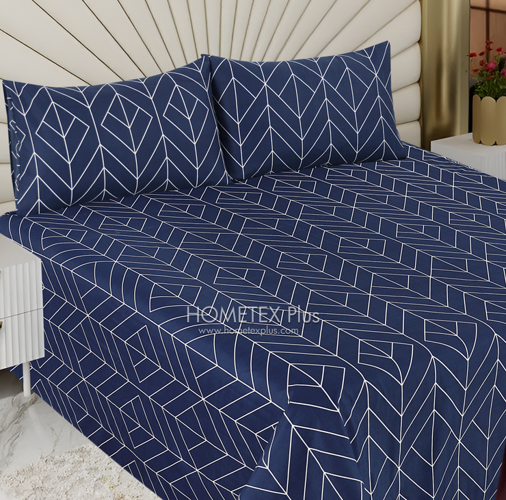 Dexuro Pure Cotton Bed Sheet - King - 3pcs - DBS331