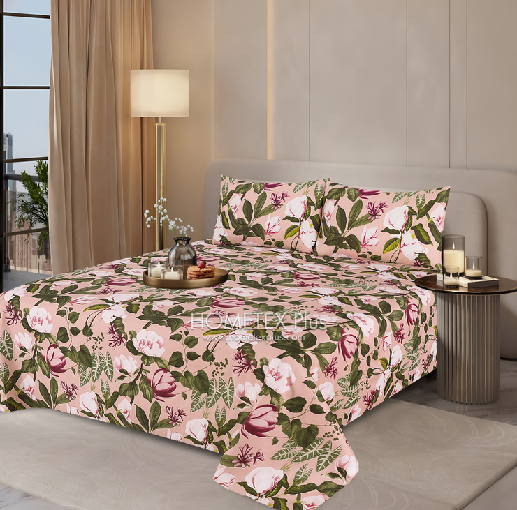 Dexuro Pure Cotton Bed Sheet - King - 3pcs - DBS333