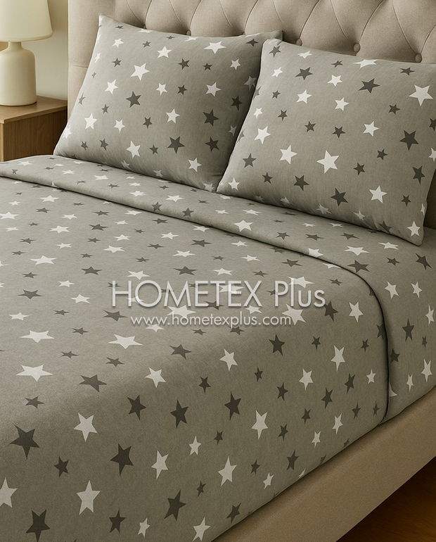 Dexuro Pure Cotton Bed Sheet - King - 3pcs - DBS356