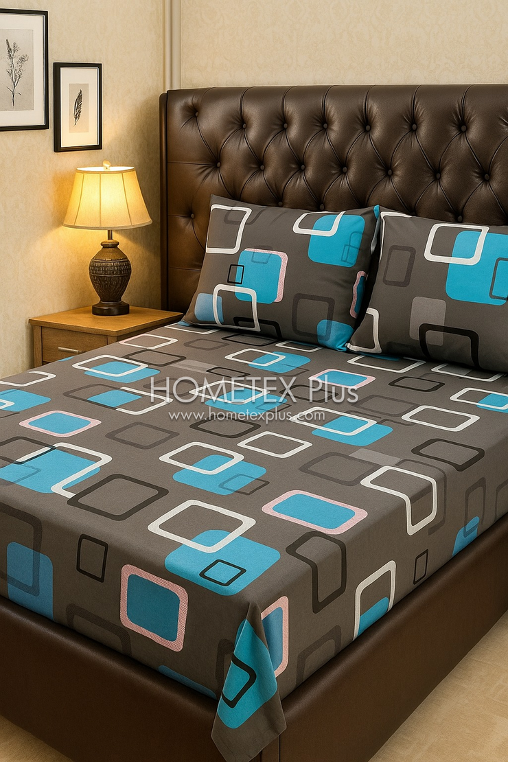 Dexuro Pure Cotton Bed Sheet - King - 3pcs - DBS362