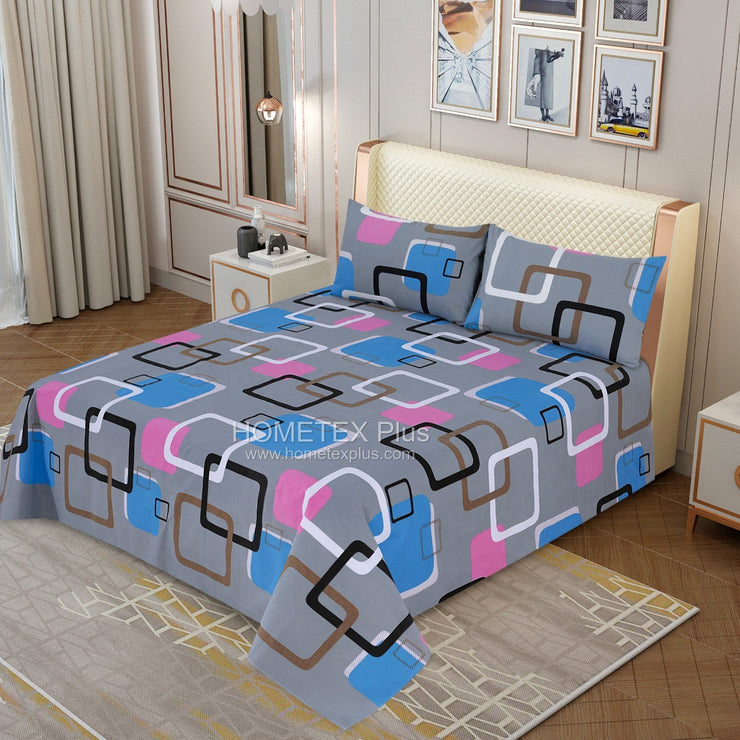 Dexuro Pure Cotton Bed Sheet - King - 3pcs - DBS286